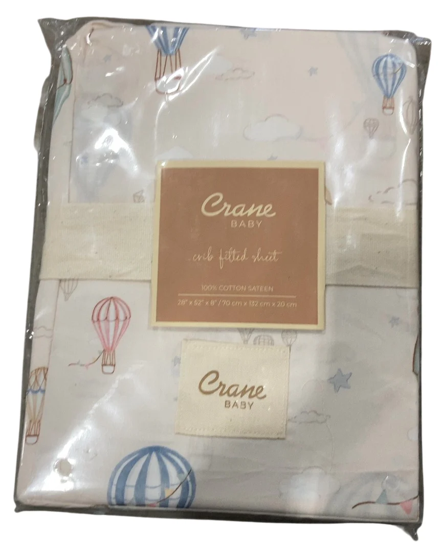 Crane Baby Crib Fitted Sheet, Hot Air Balloon - Image 2