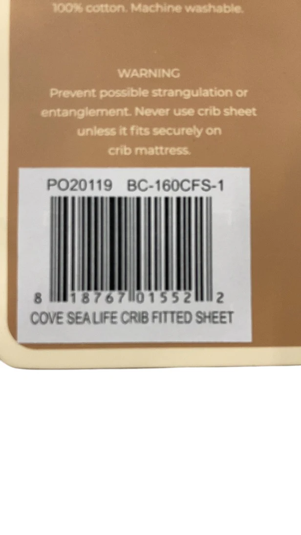 Crane Baby Crib Fitted Sheet, Sealife - Image 3
