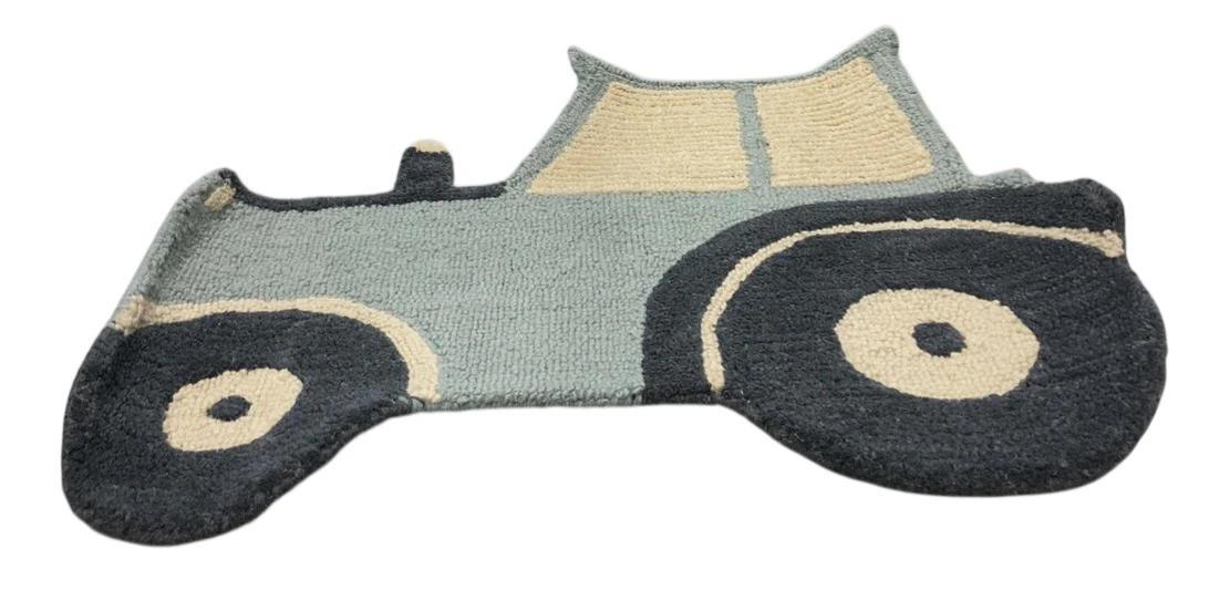Crane Baby Nursery Handmade Tractor Rug, Wool - Image 2