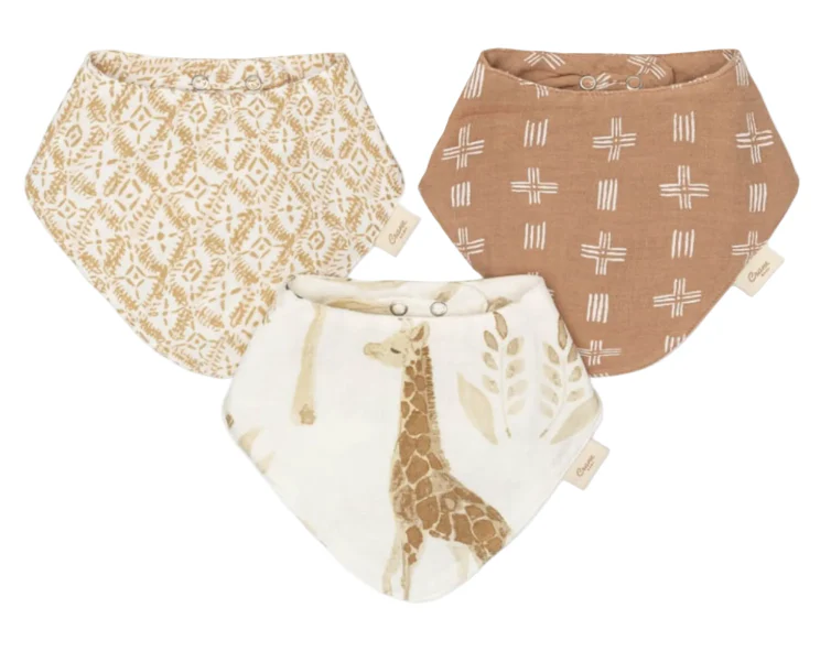 Crane Baby Muslin 3 Piece Bib Set, Kendi