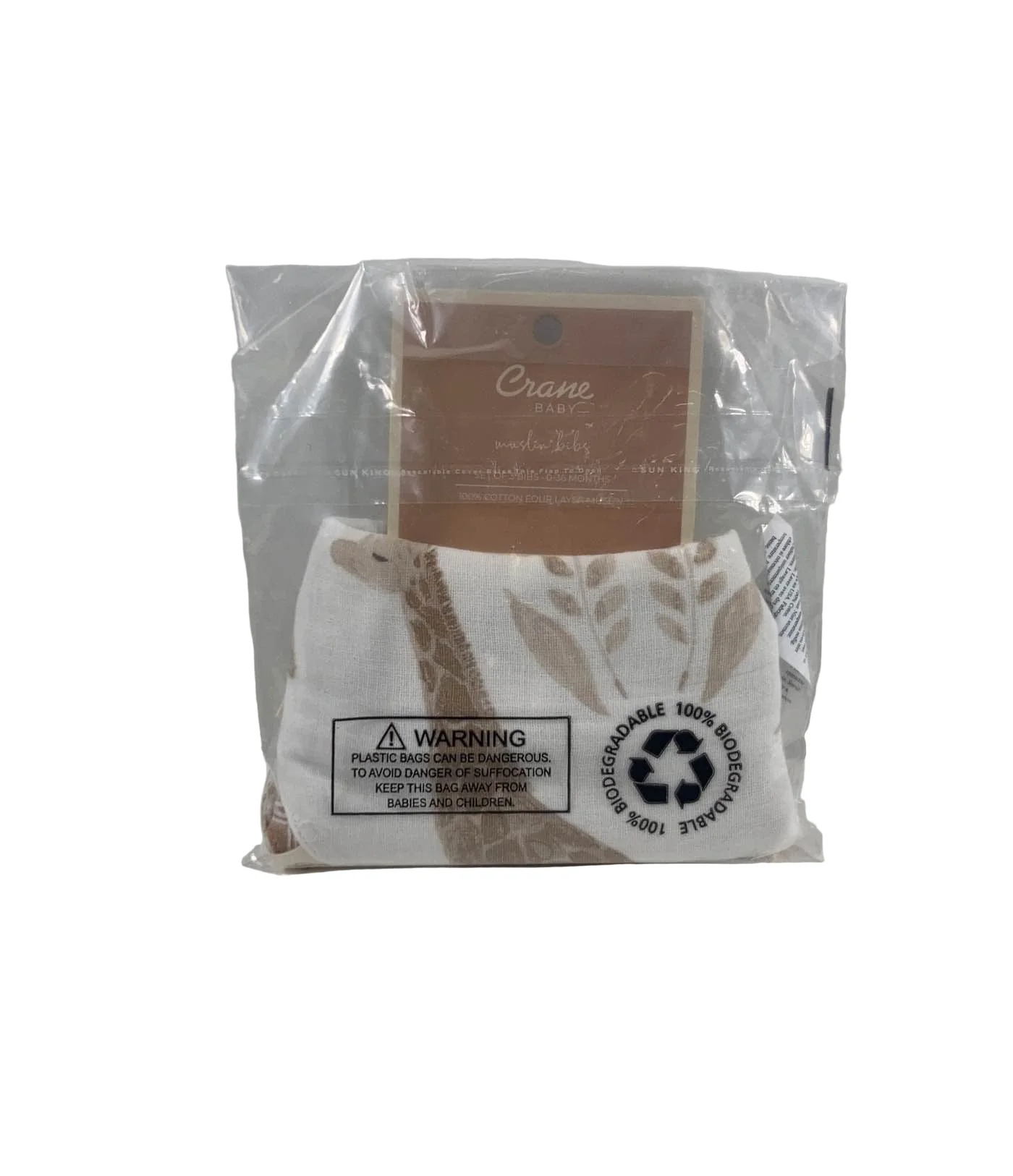 Crane Baby Muslin 3 Piece Bib Set, Kendi - Image 4