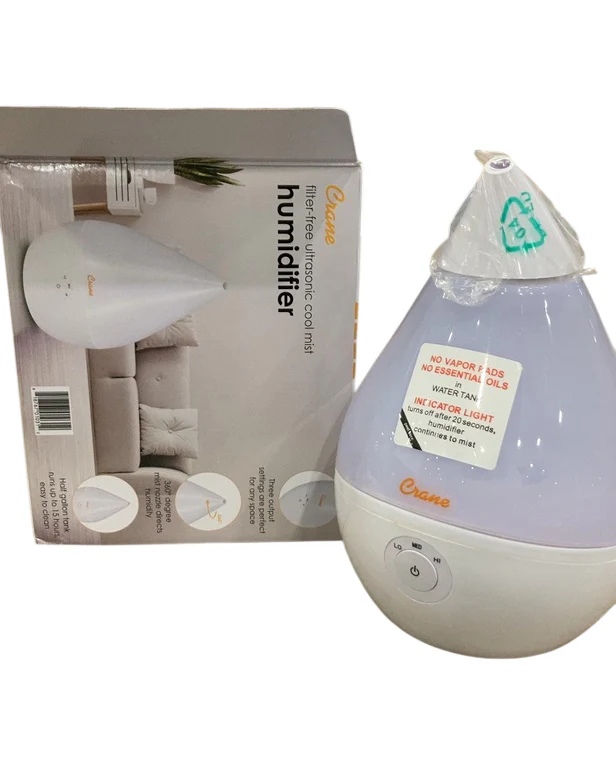 Crane Filter-Free Droplet Cool Mist Humidifier, White, 0.5 Gal. - Image 2