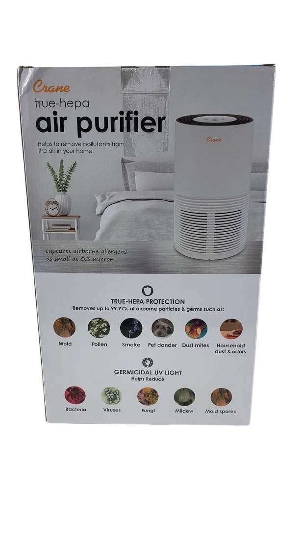Crane True HEPA Air Purifier with UV Light, 300 Sq ft. - Image 4