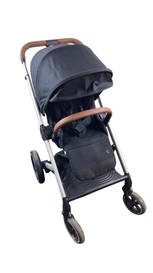 Cybex Balios S Lux Stroller, 2020, Deep Black, Silver with Brown Leather