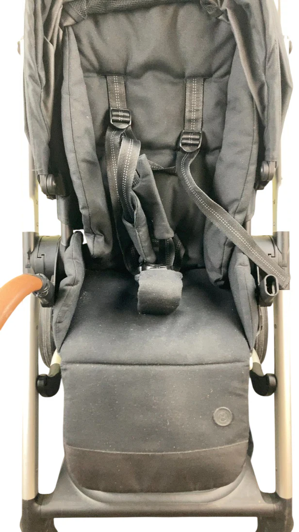 Cybex Balios S Lux Stroller, 2020, Deep Black, Silver with Brown Leather - Image 8