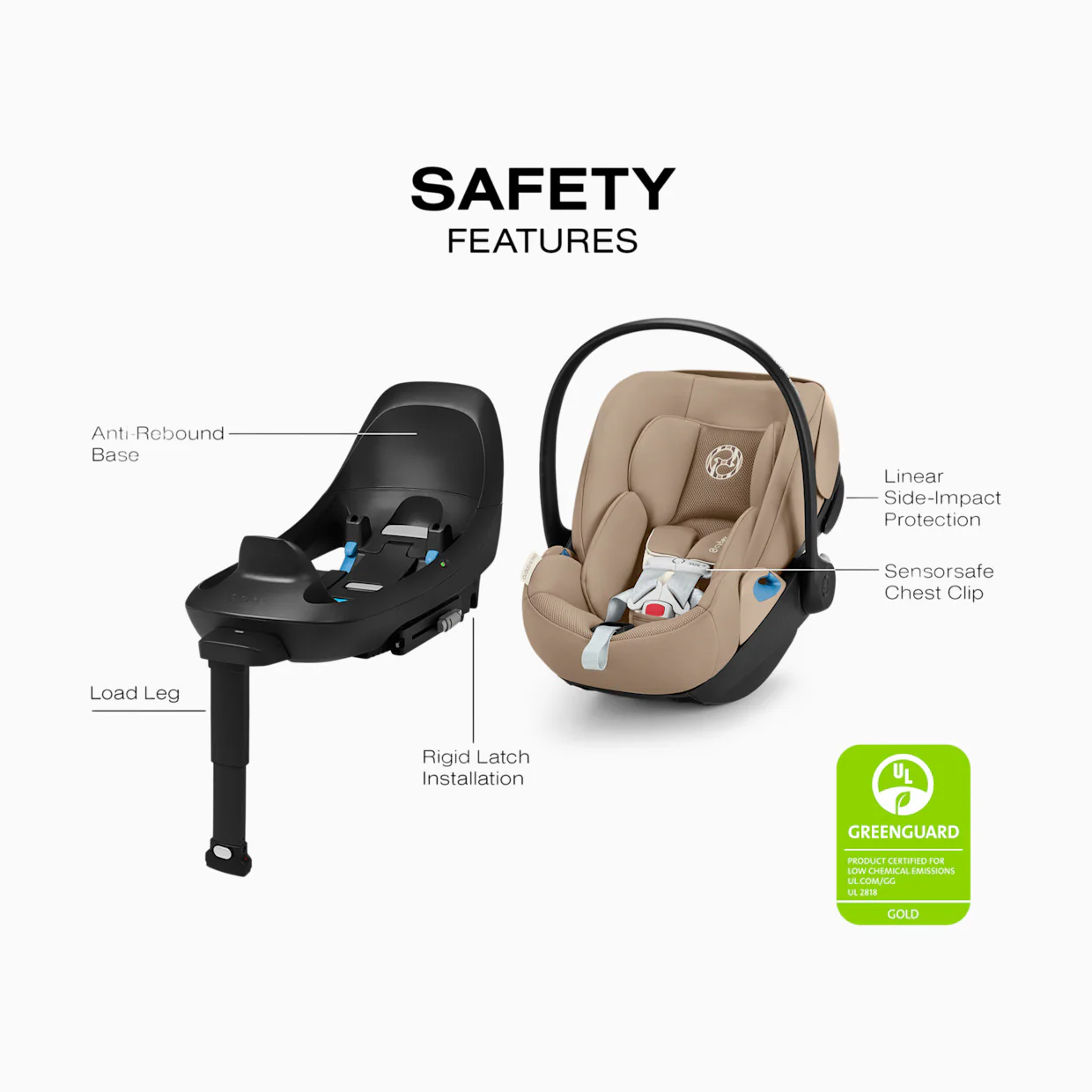 Cybex Cloud G Pro Comfort Extend Infant Car Seat, Almond Beige, 2025 - Image 3