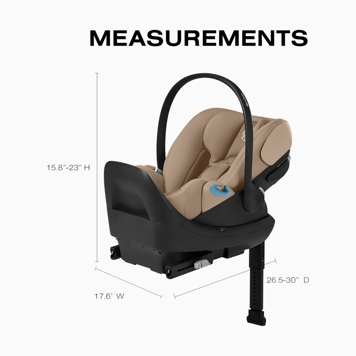 Cybex Cloud G Pro Comfort Extend Infant Car Seat, Almond Beige, 2025 - Image 4