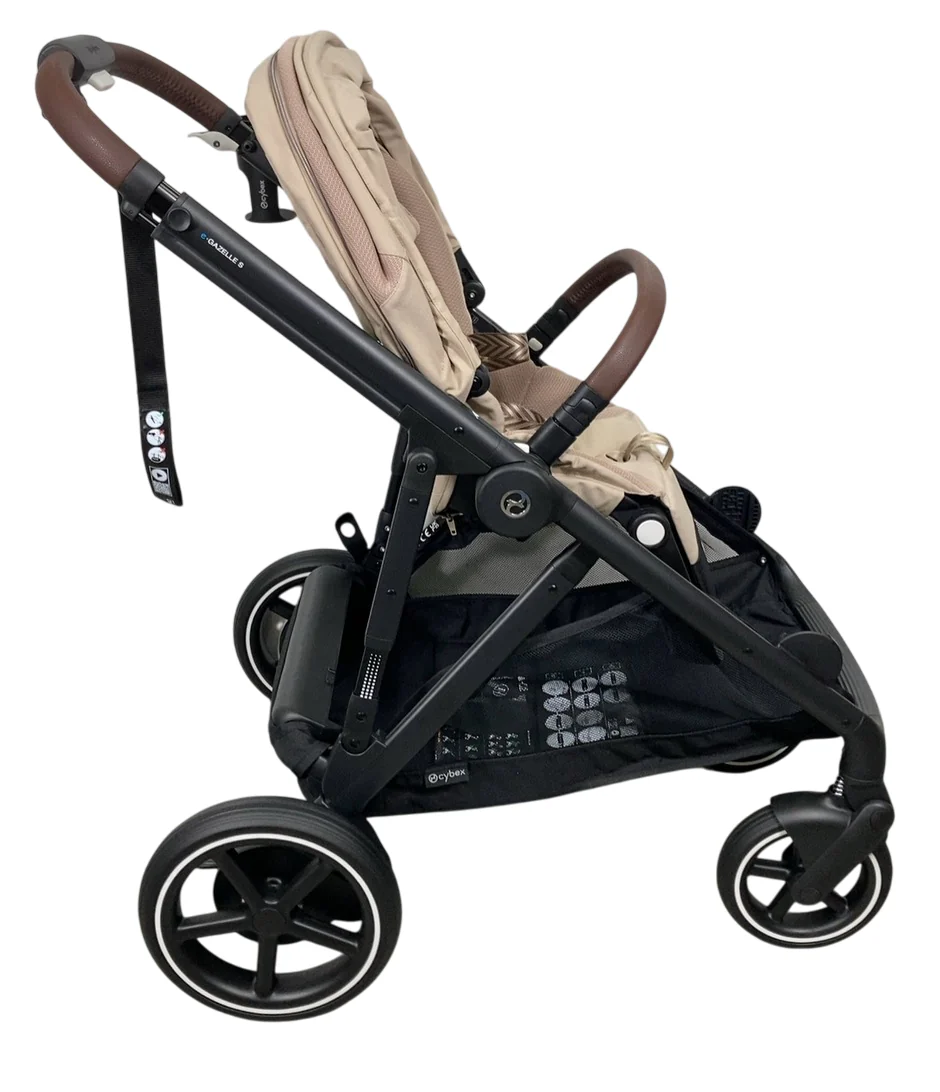 Cybex e-Gazelle S Stroller, 2024, Almond Beige, Black - Image 2