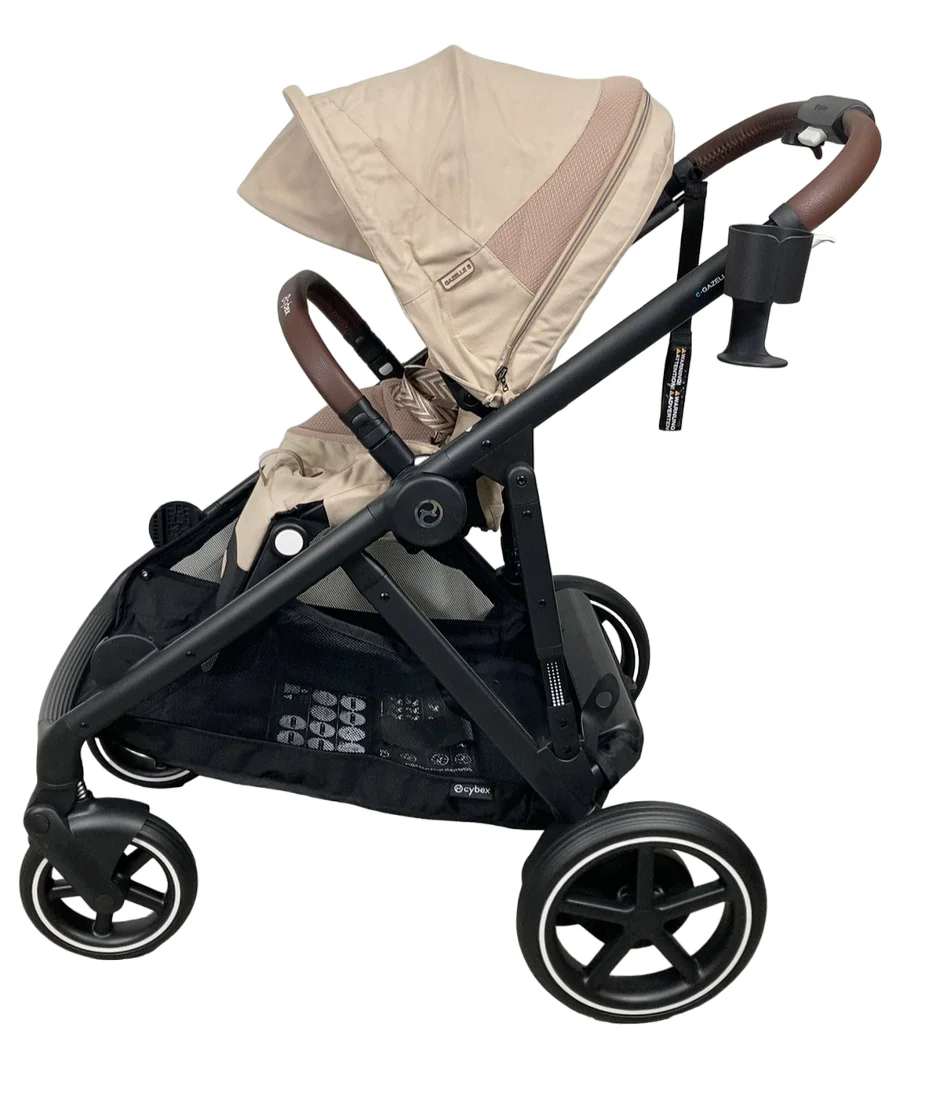 Cybex e-Gazelle S Stroller, 2024, Almond Beige, Black - Image 3