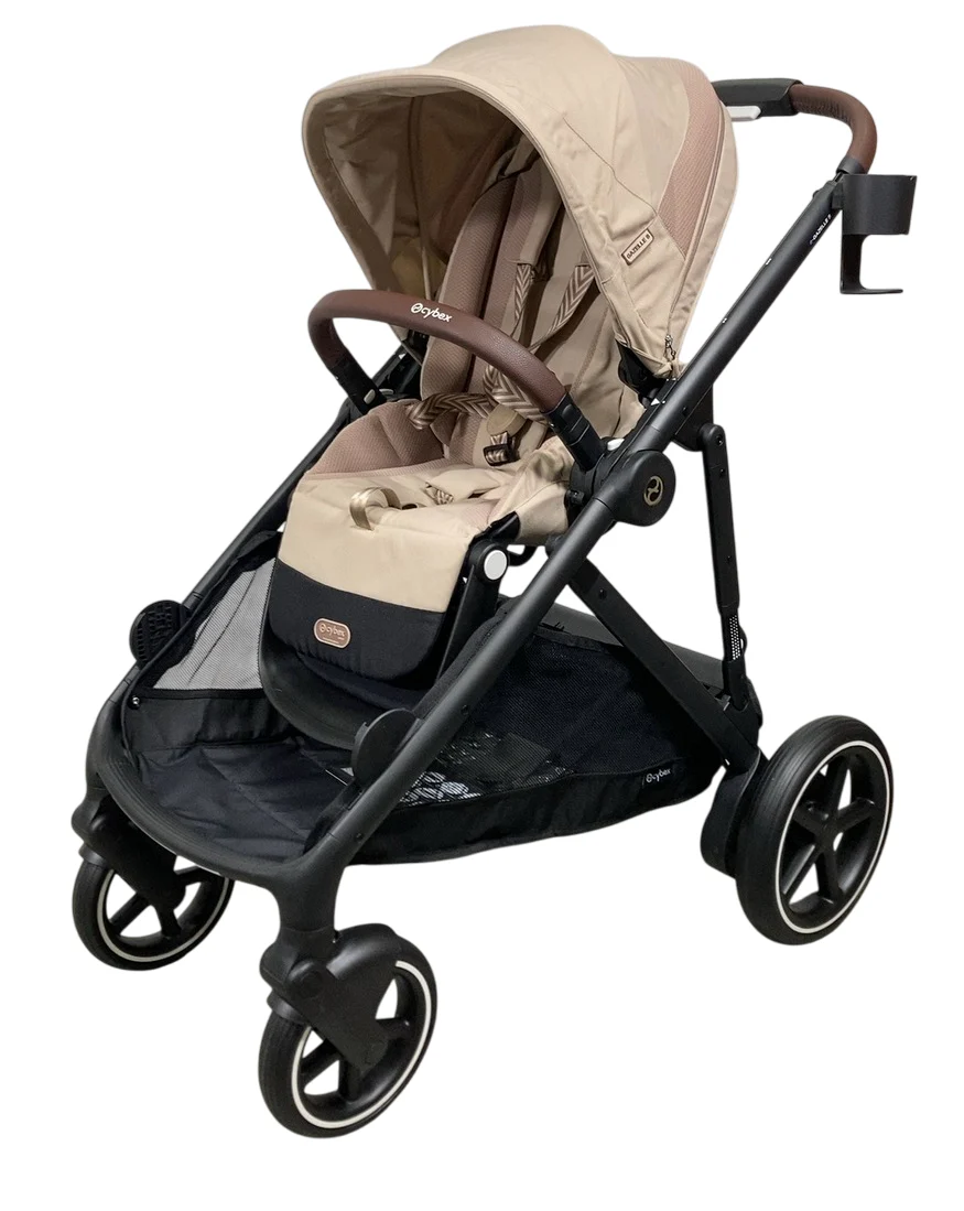 Cybex e-Gazelle S Stroller, 2024, Almond Beige, Black