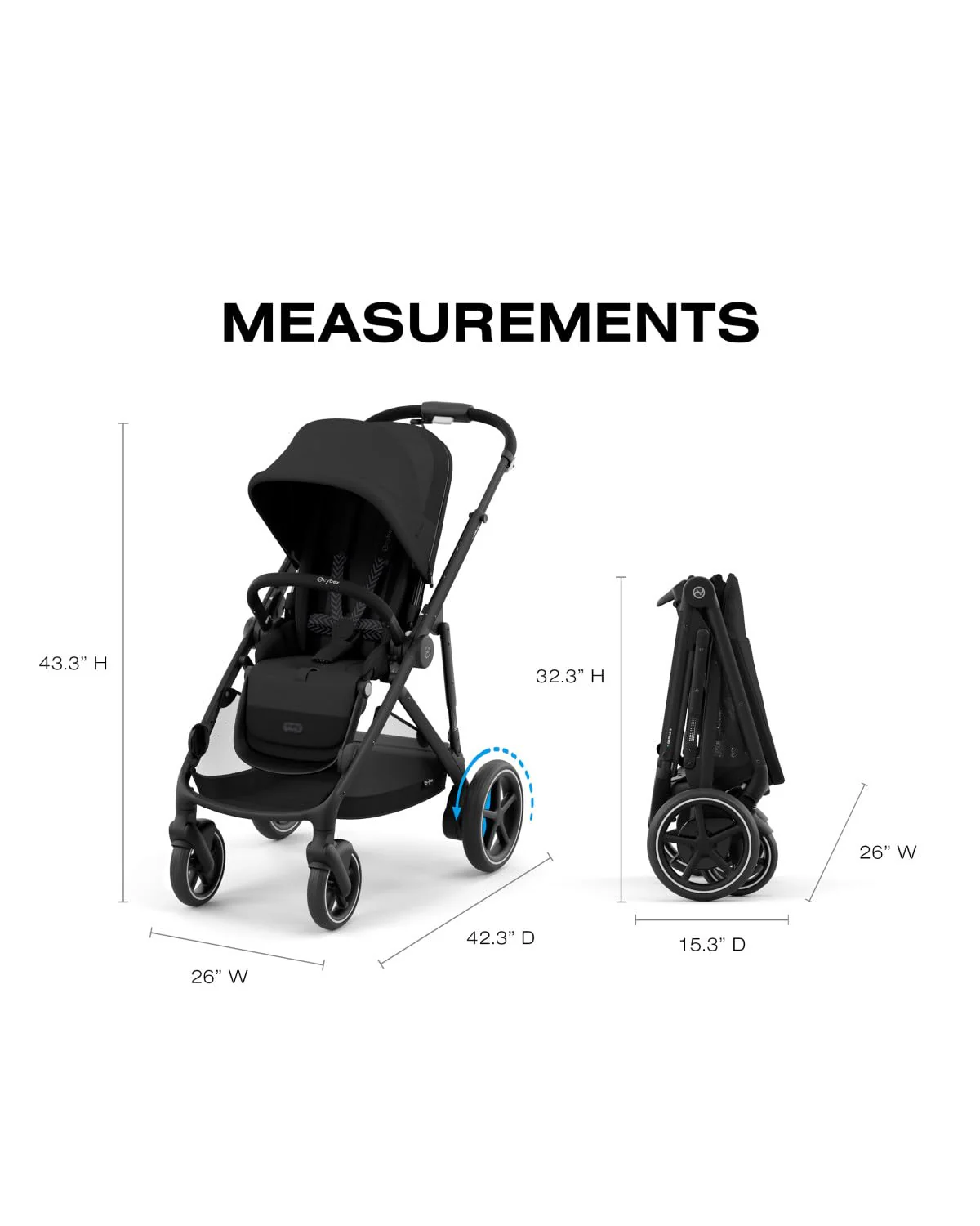 Cybex e-Gazelle S Stroller, Black, Moon Black, 2024 - Image 4