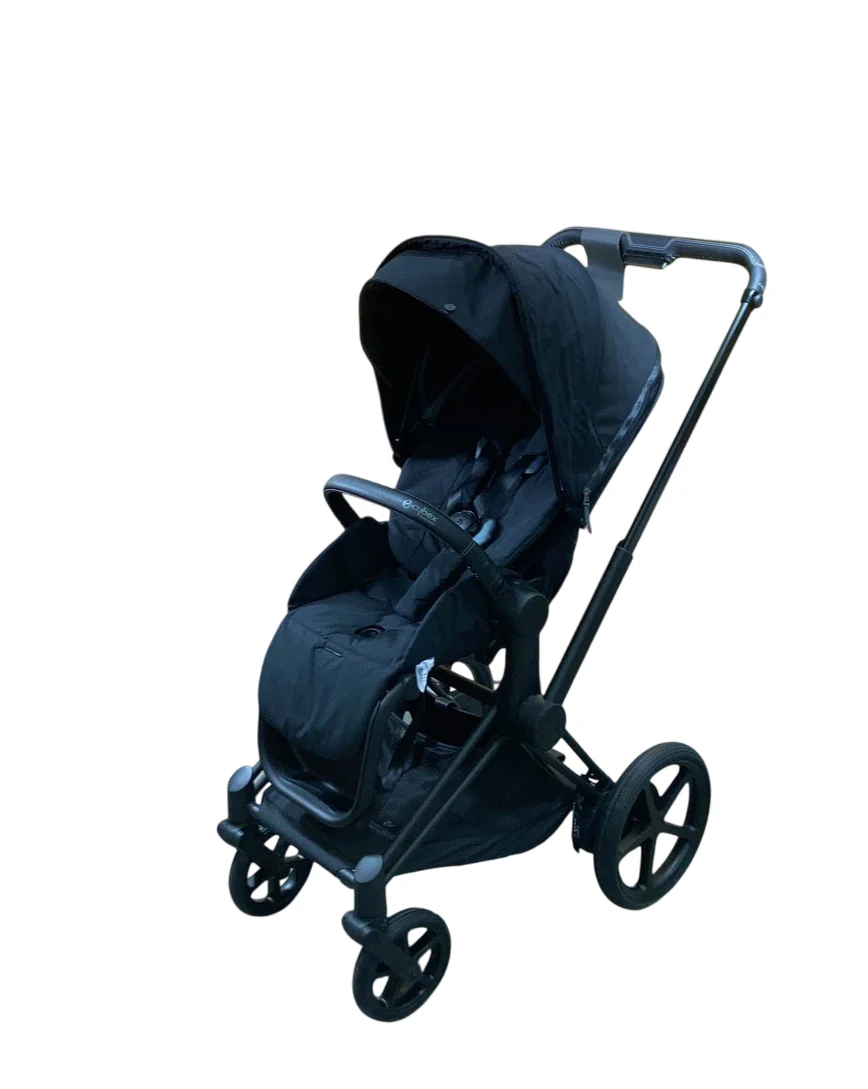 Cybex E-PRIAM Electric Stroller, 2023, Deep Black, Matte Black, with Battery