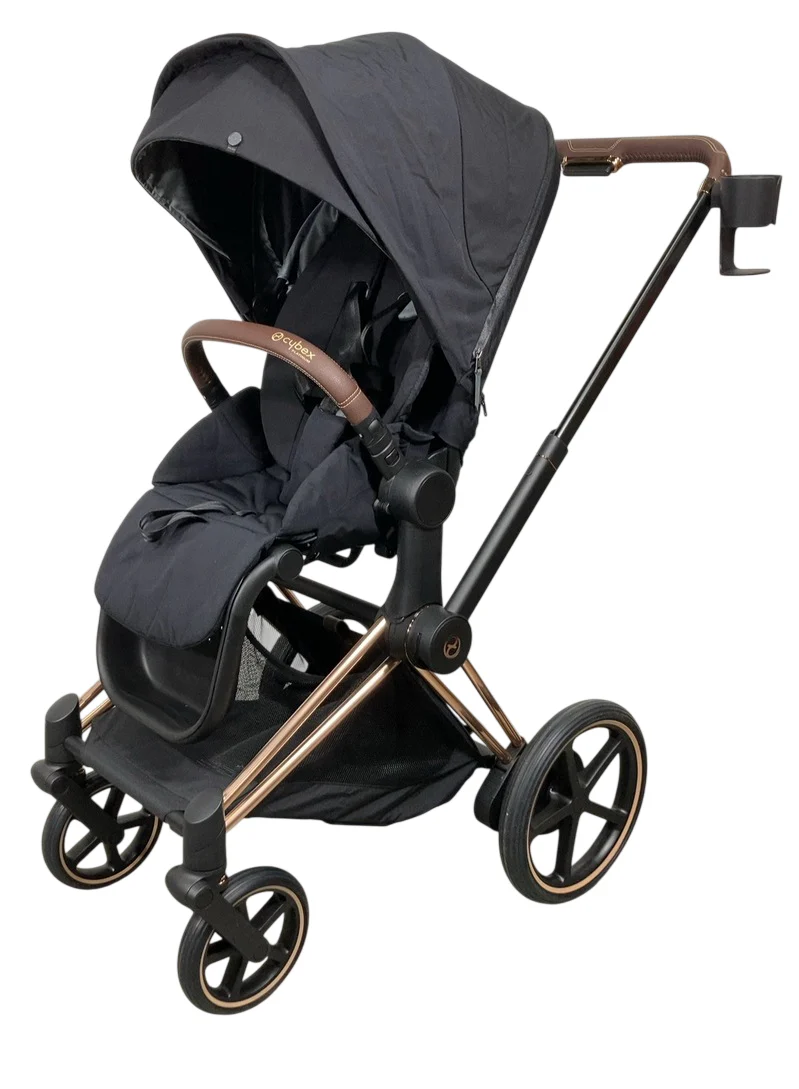 Cybex e-Priam2 Stroller, 2024, Deep Black, Rose Gold