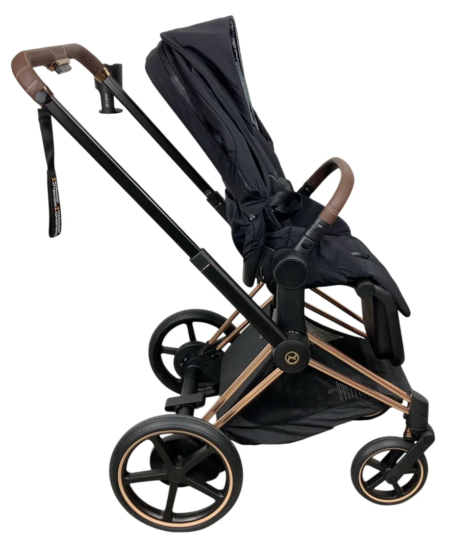 Cybex e-Priam2 Stroller, 2024, Deep Black, Rose Gold - Image 3