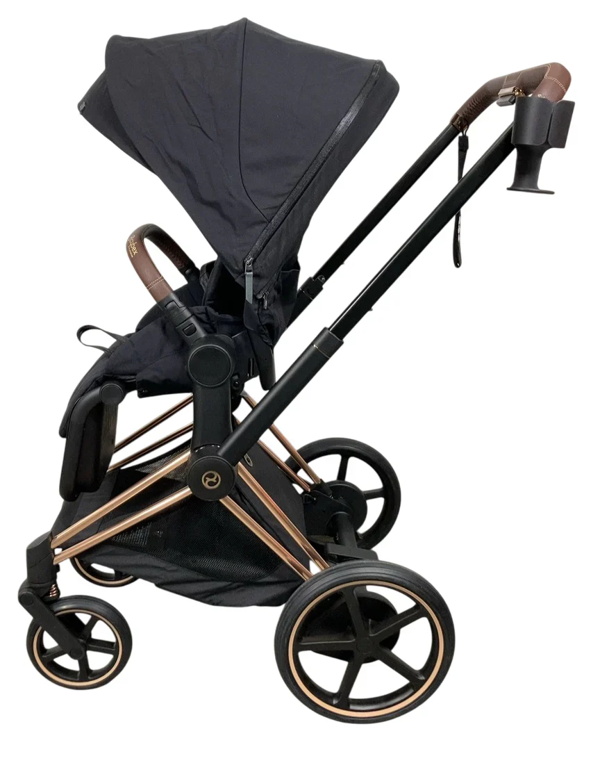 Cybex e-Priam2 Stroller, 2024, Deep Black, Rose Gold, with Battery - Image 3
