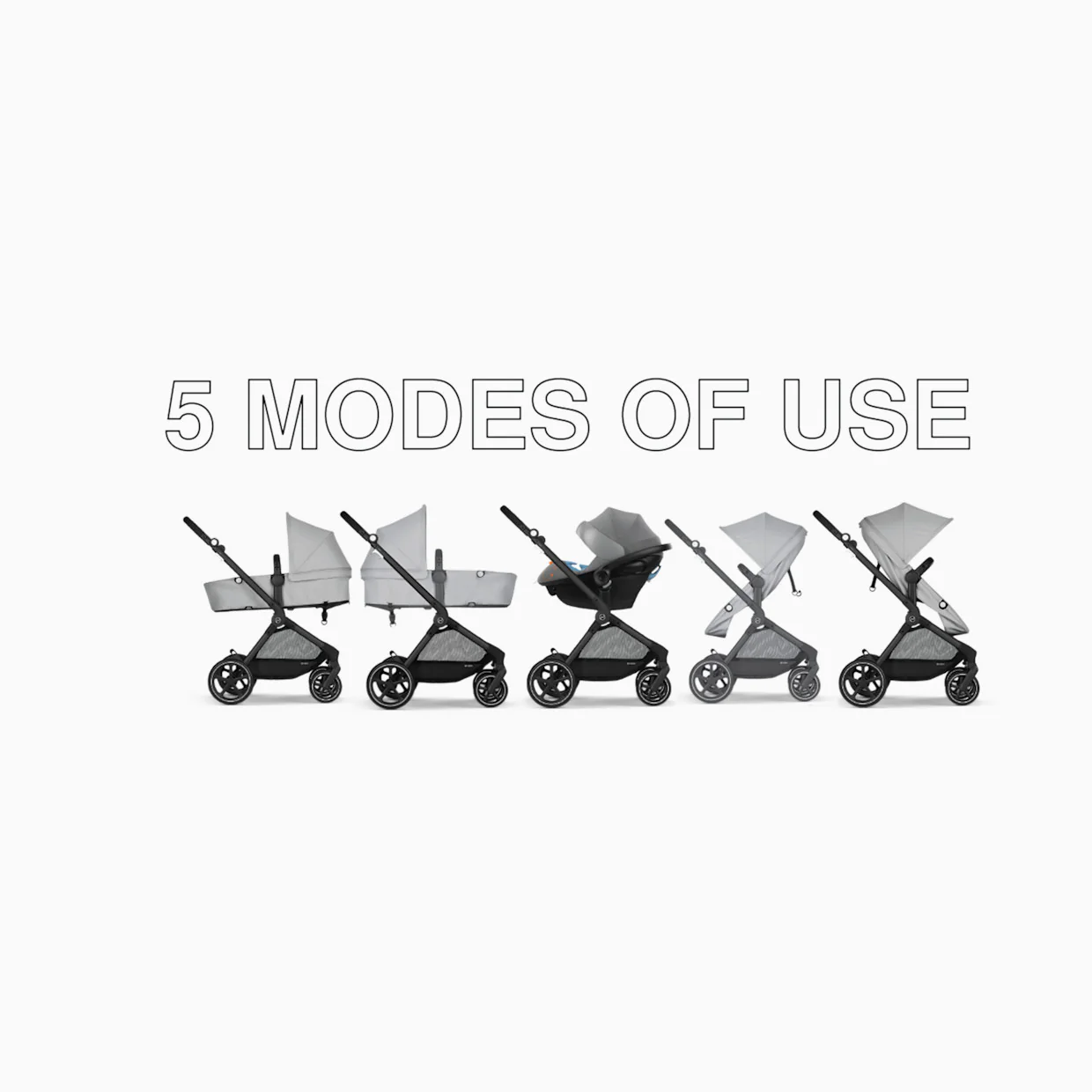Cybex Eos and Aton G Swivel Travel System, 2024, Black Frame, Lava Grey - Image 4