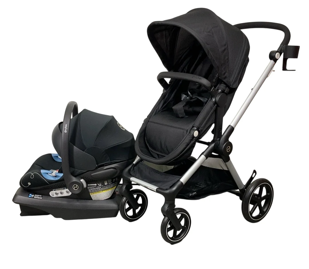 Cybex Eos and Aton G Travel System, 2024, Moon Black, Silver