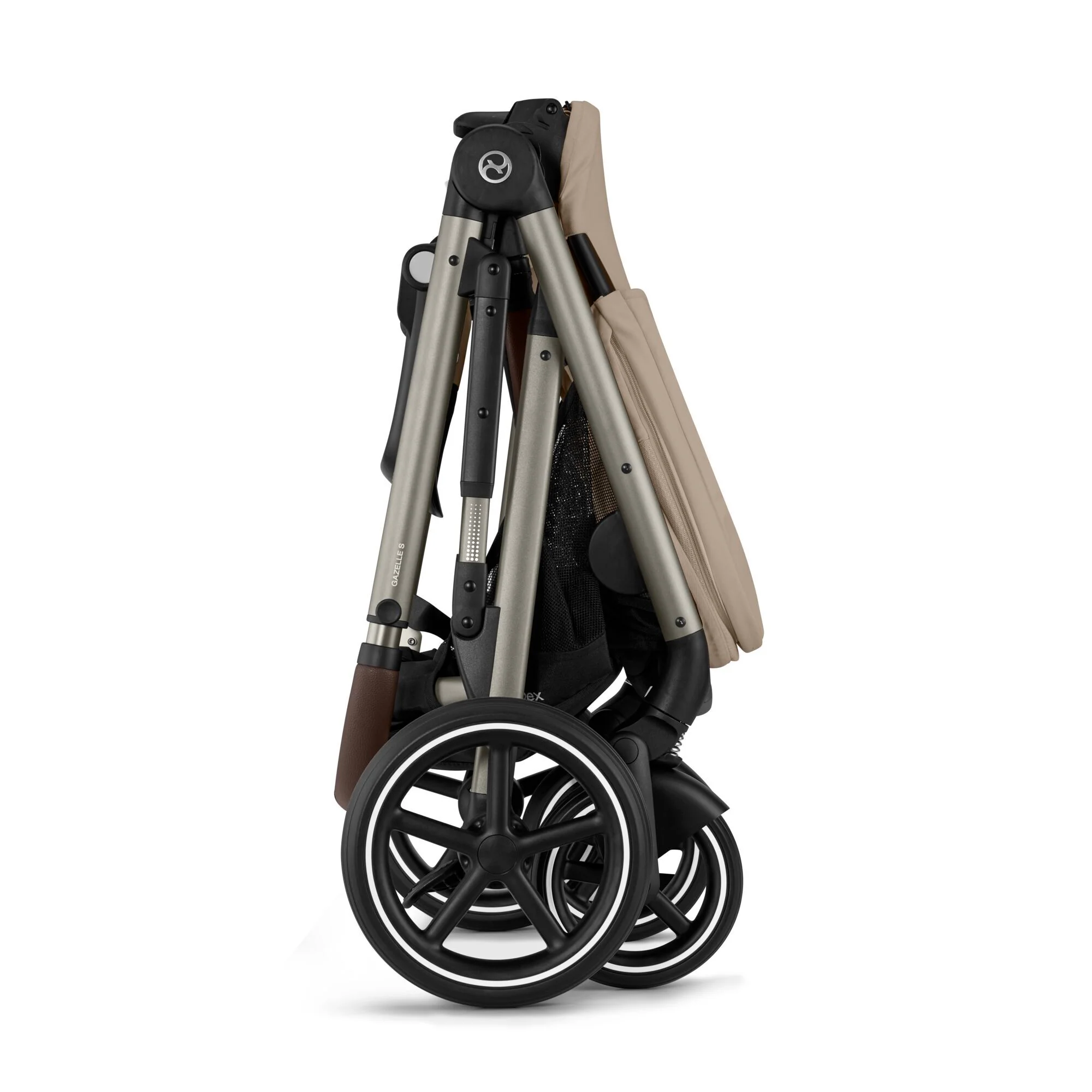 Cybex Gazelle S Modular Stroller, 2024, Almond Beige, Taupe Frame - Image 6