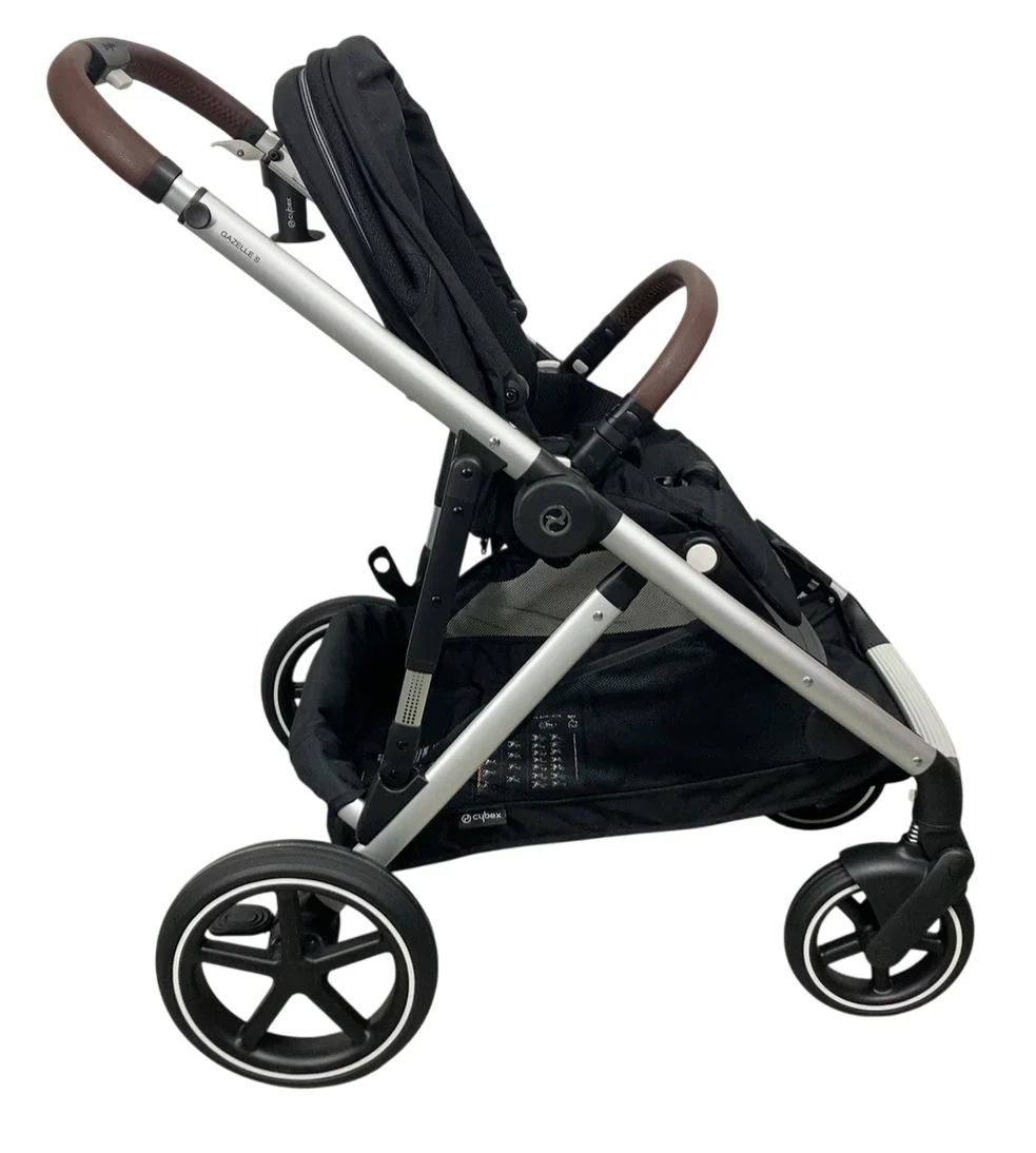 Cybex Gazelle S Modular Stroller, 2024, Moon Black, Silver Frame - Image 2