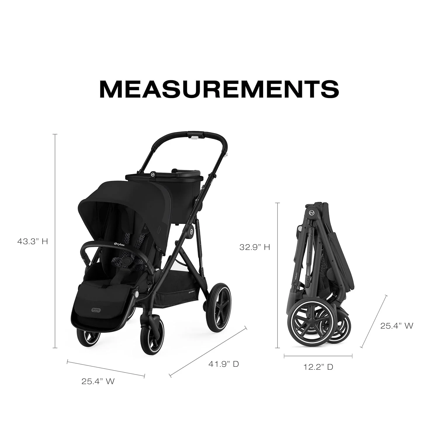 Cybex Gazelle S Modular Stroller, Moon Black, Black Frame, 2024 - Image 4