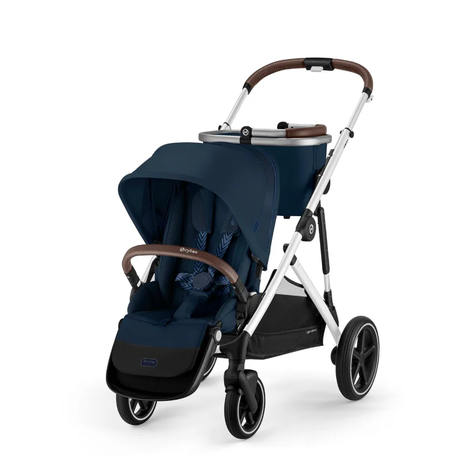 Cybex Gazelle S Modular Stroller, Ocean Blue, Silver Frame, 2025