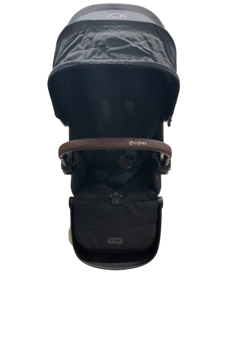 Cybex Gazelle S Seat Unit, Moon Black, Brown Bumper Bar