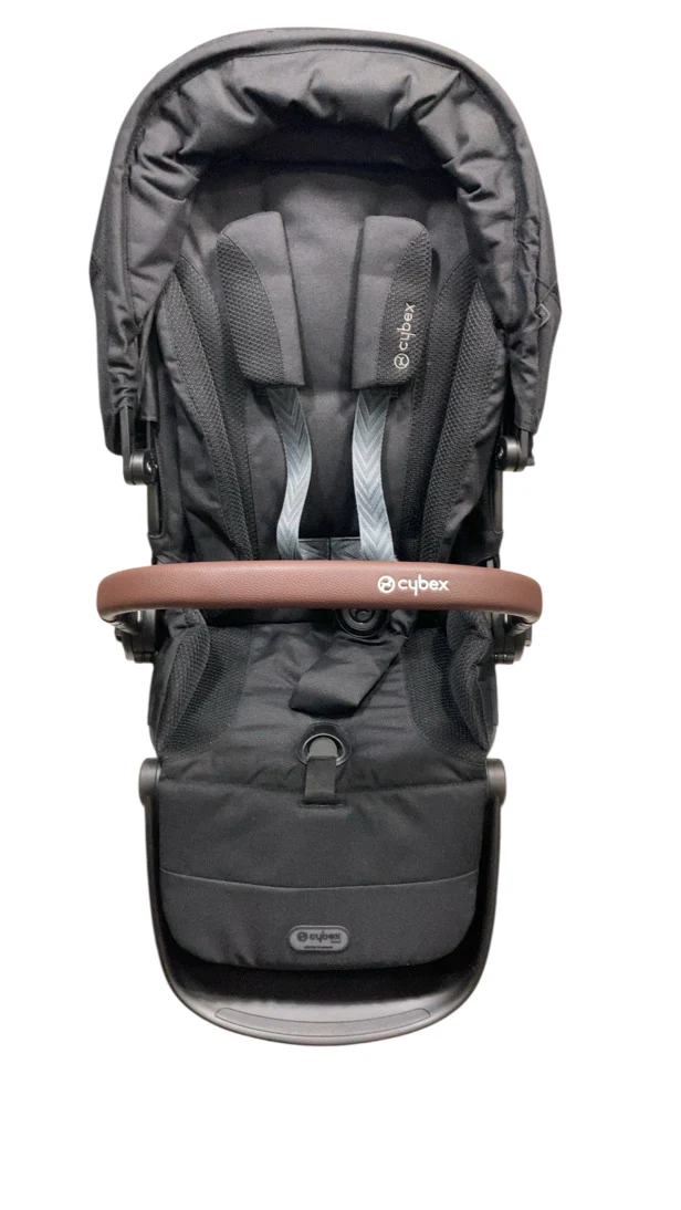 Cybex Gazelle S Seat Unit, Moon Black, Brown Bumper Bar - Image 3