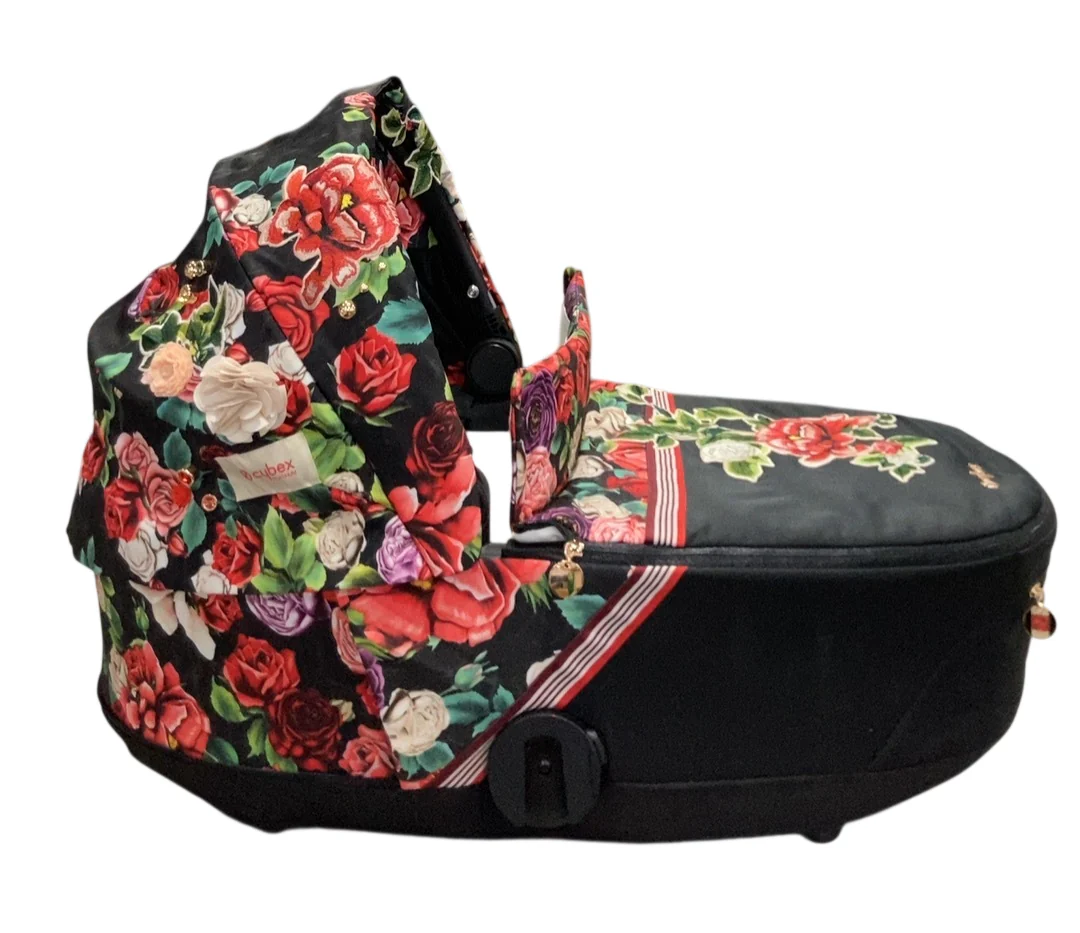 Cybex MIOS LUX Carry Cot, Black Spring Blossom