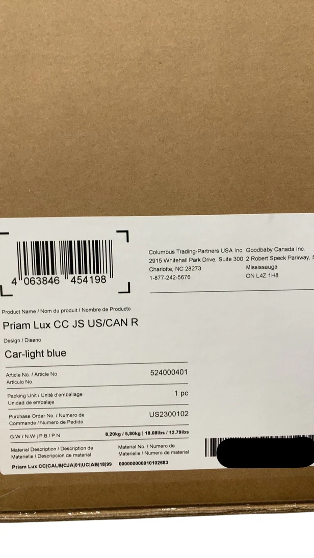 Cybex PRIAM Lux Carry Cot, Car Light Blue By Jeremy Scott - Image 5
