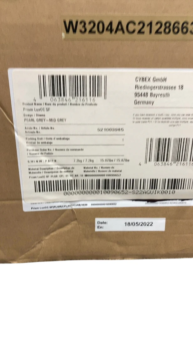 Cybex PRIAM Lux Carry Cot, Pearl Grey - Image 2