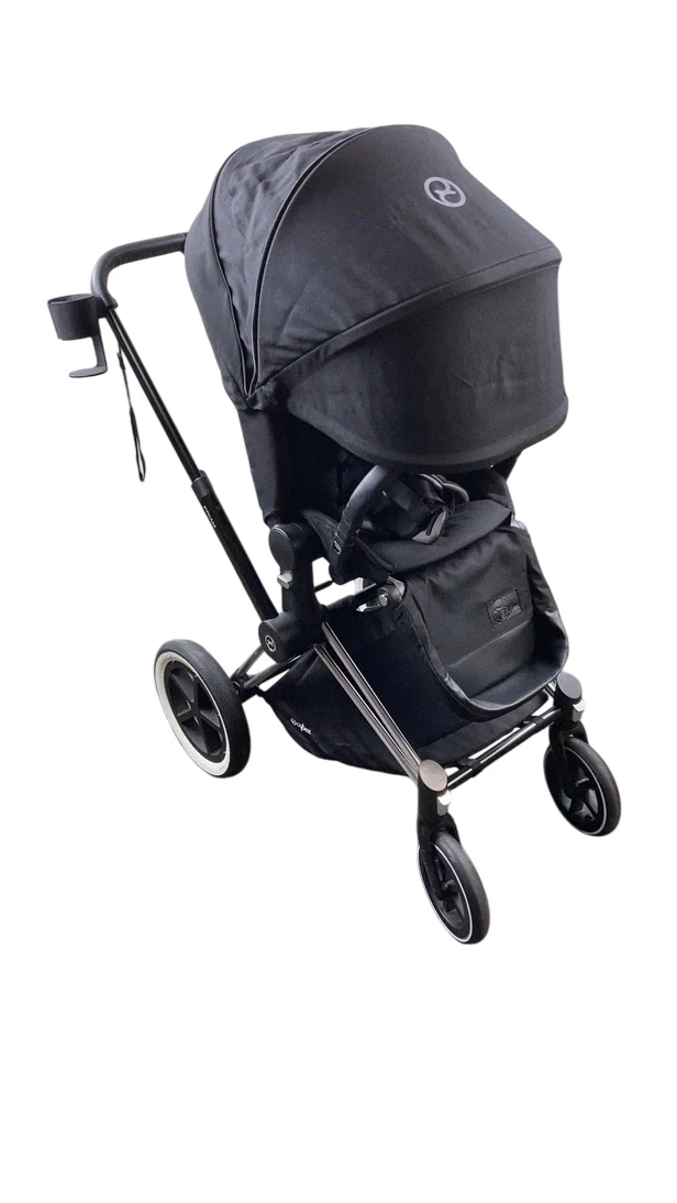Cybex PRIAM Stroller, 2017, Deep Black, Chrome With Black Details