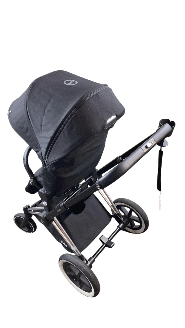 Cybex PRIAM Stroller, 2017, Deep Black, Chrome With Black Details - Image 4