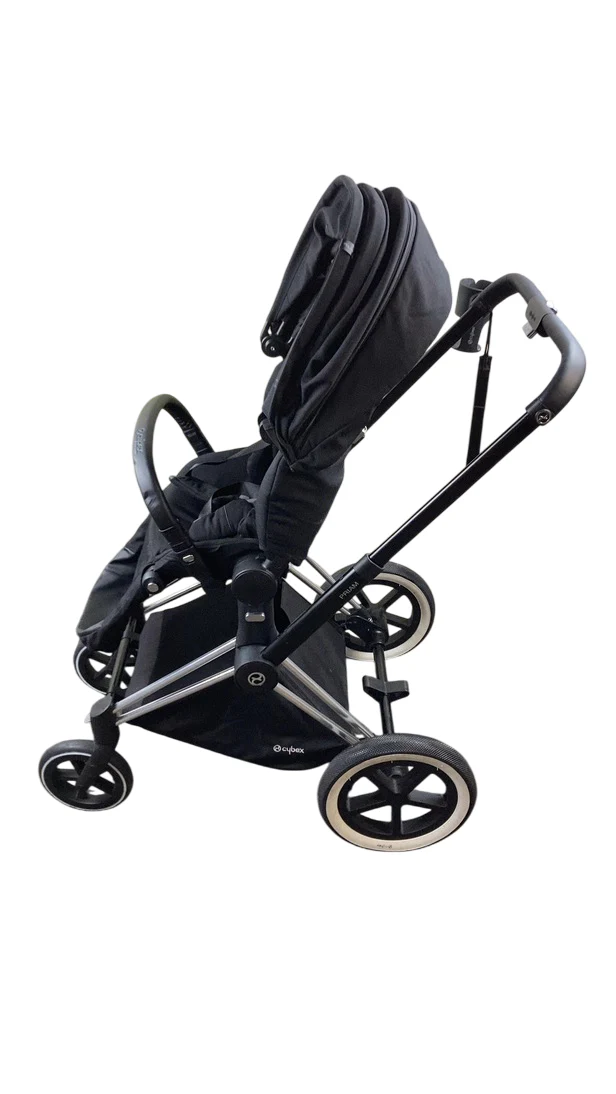 Cybex PRIAM Stroller, 2017, Deep Black, Chrome With Black Details - Image 5