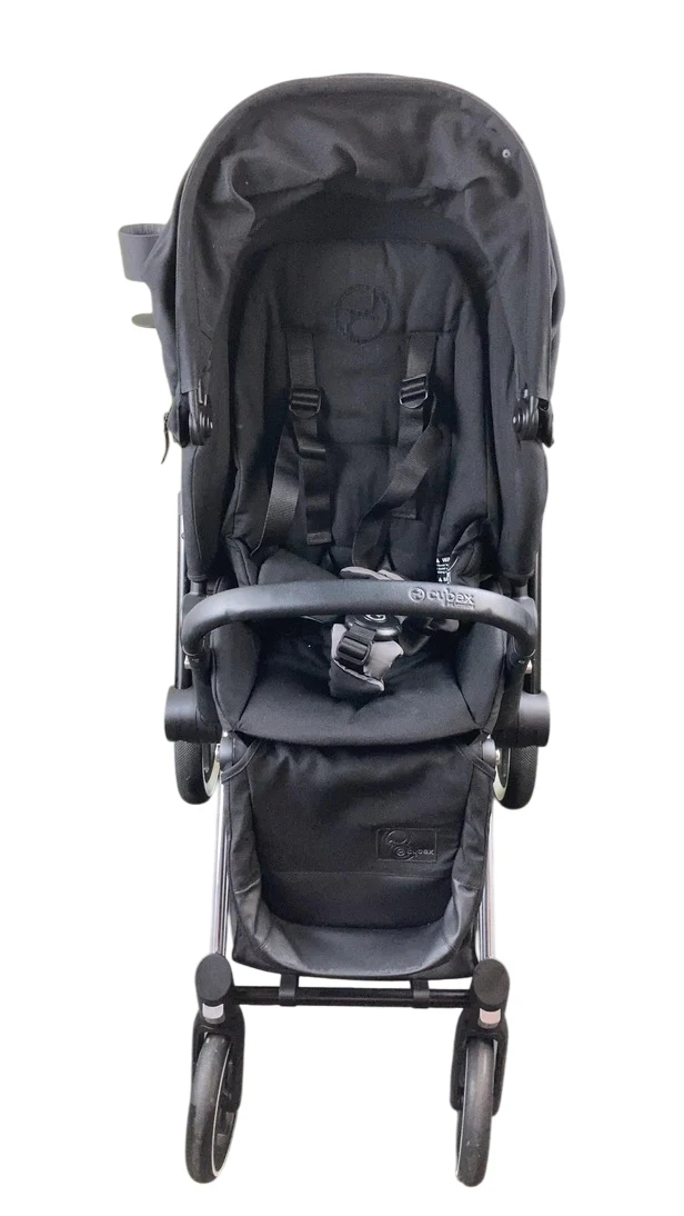 Cybex PRIAM Stroller, 2017, Deep Black, Chrome With Black Details - Image 6
