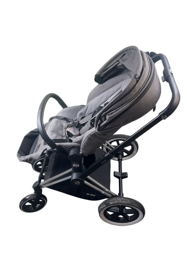 Cybex PRIAM Stroller, 2018, Chrome With Black Details, Manhattan Grey - Image 5