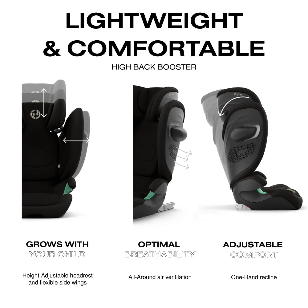 Cybex Solution G2 Folding High-Back Booster Seat, 2025, Moon Black - Image 2