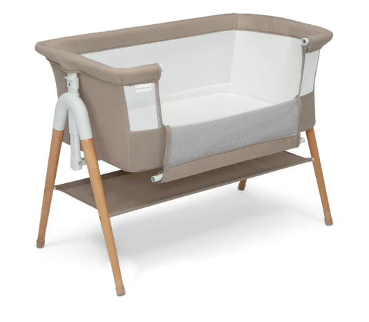 Delta Children Bondi Adjustable Height Bedside Beechwood Bassinet, Tan, Bedside Bassinet