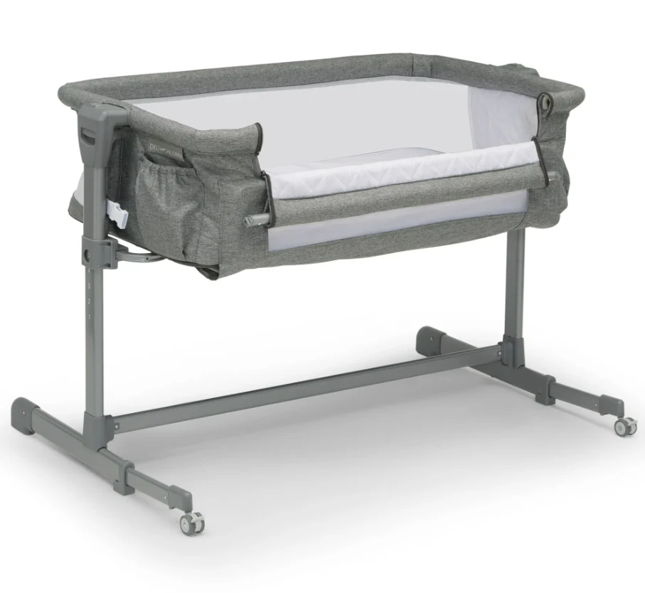 Delta Children Close2Me Bedside Bassinet, Grey Tweed - Image 2
