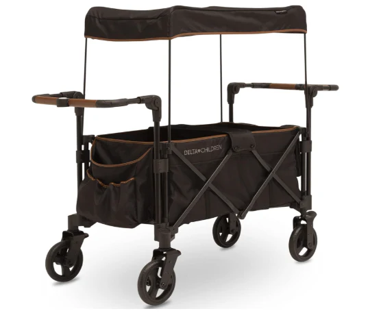Delta Children Hercules Stroller Wagon for 2 Kids, Black