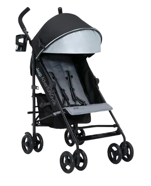 Delta Children Jeep AdventureGlyde Stroller, Black/Grey, 2023