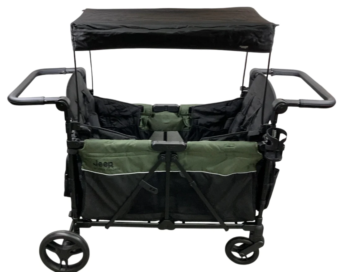 Delta Children Jeep Aries 2-Seater Stroller Wagon, Black/Green