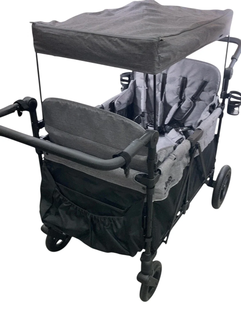 Delta Children Jeep Deluxe Wrangler Wagon Stroller with Cooler Bag and Parent Organizer, 4 Seater, Grey - Image 6