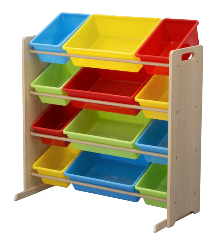 Delta Children Kids Toy Storage Organizer, Natural/Primary - Image 2