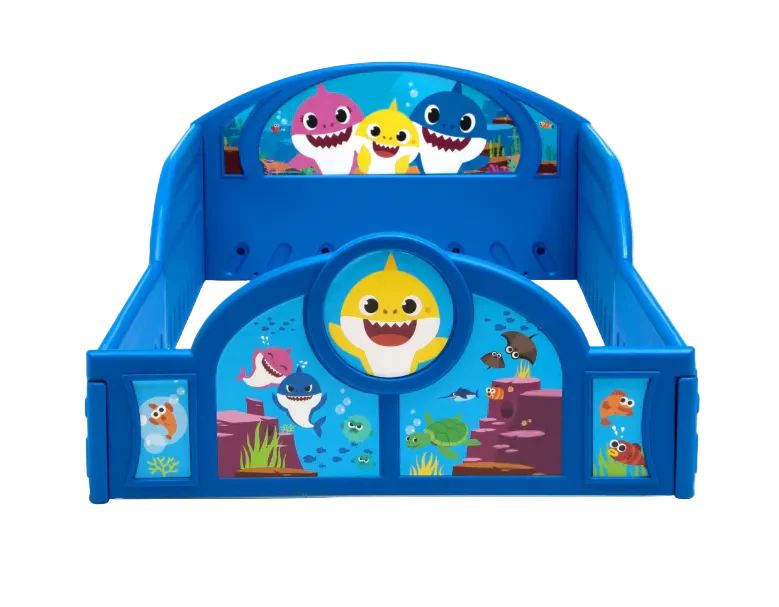 Delta Children Plastic Sleep and Play Toddler Bed, Baby Shark - Image 2