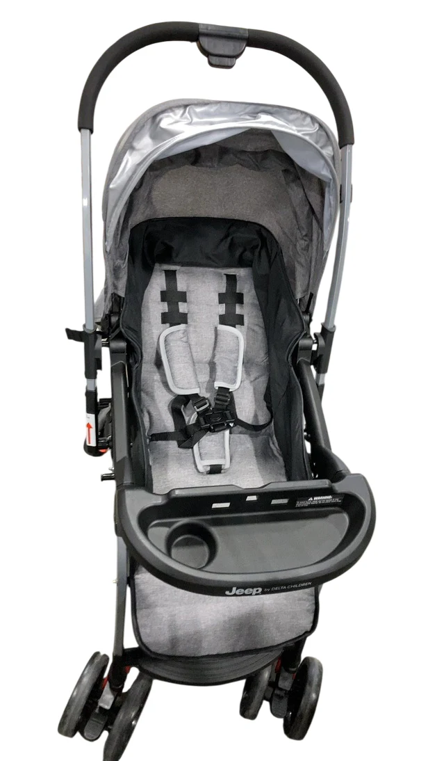 Delta Children Unlimited Jeep Stroller with Reversible Handle, 2024, Grey Tweed - Image 2