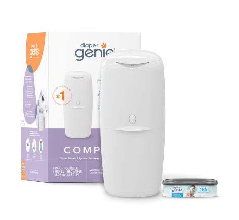 Diaper Genie Compact Pail, White