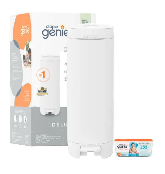 Diaper Genie Deluxe Diaper Pail, White