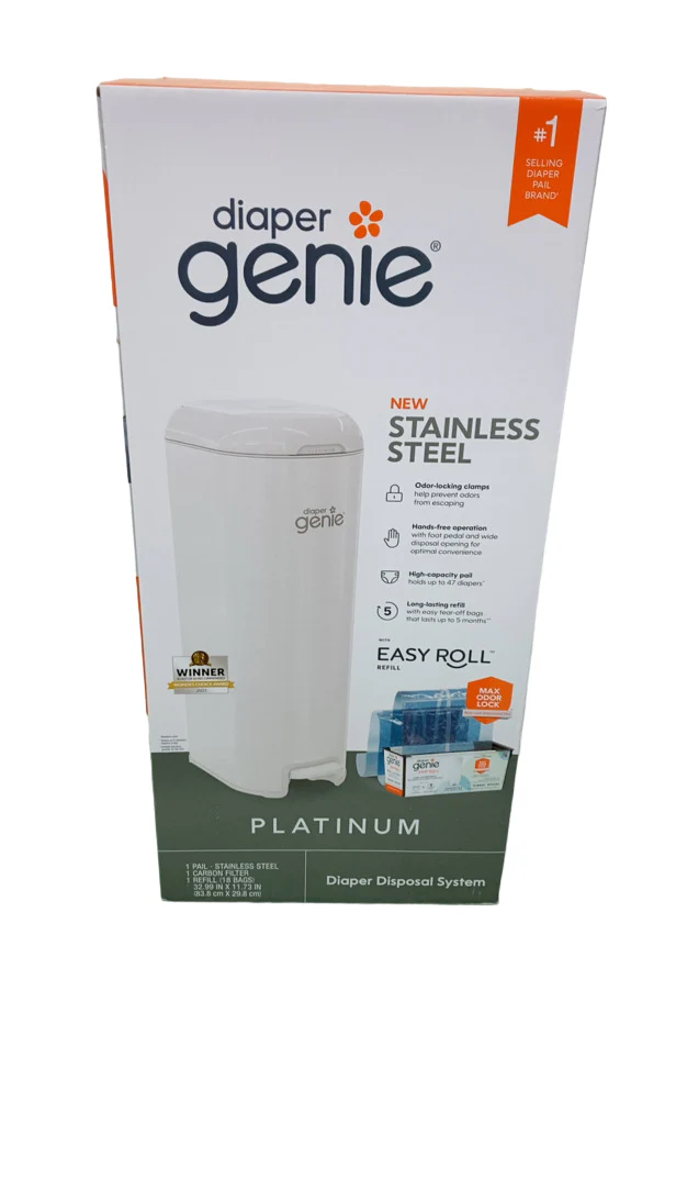 Diaper Genie Platinum Diaper Pail, White - Image 2