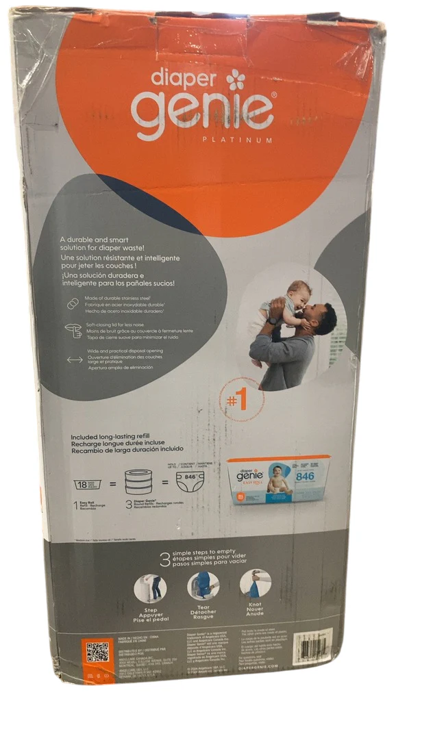 Diaper Genie Platinum Pail Gift Set, Grey - Image 2