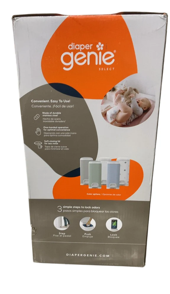Diaper Genie Select Diaper Pail Gift Set, Lily White - Image 4